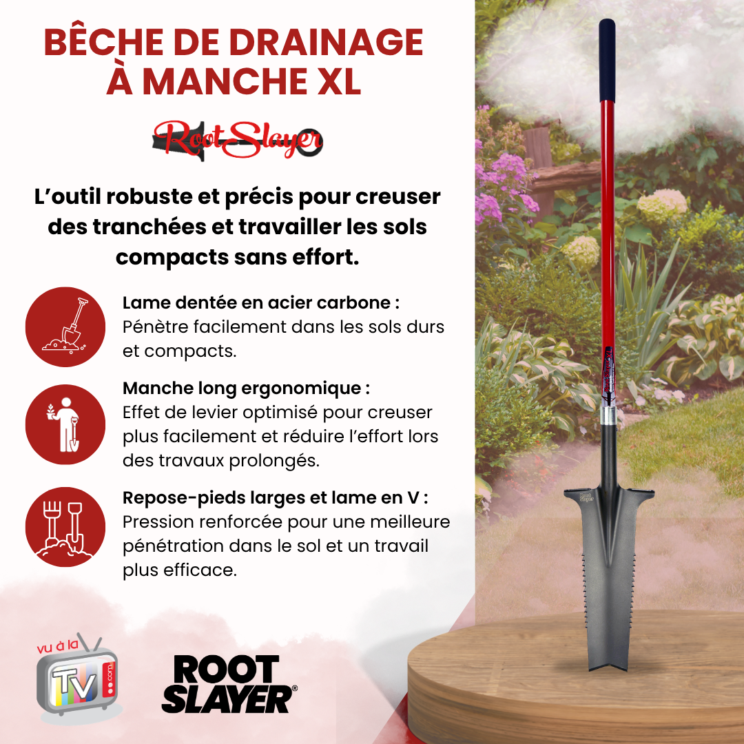 Rootslayer XL Handled Drainage Spade