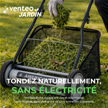 Pack tondeuse manuelle hélicoïdale 5 lames et bac ramassage