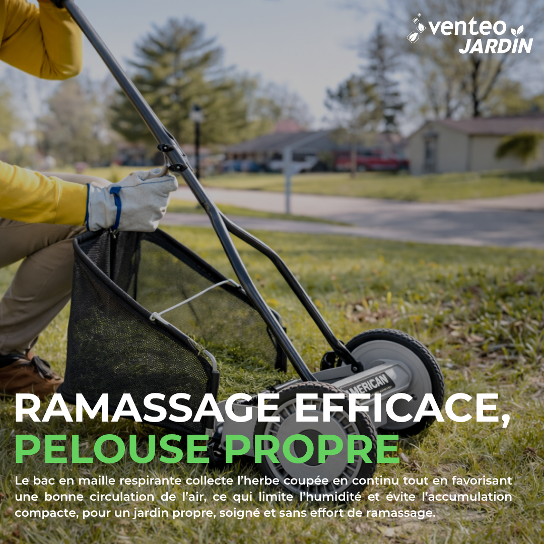 Bac ramassage tondeuse manuelle hélicoïdale 5 lames