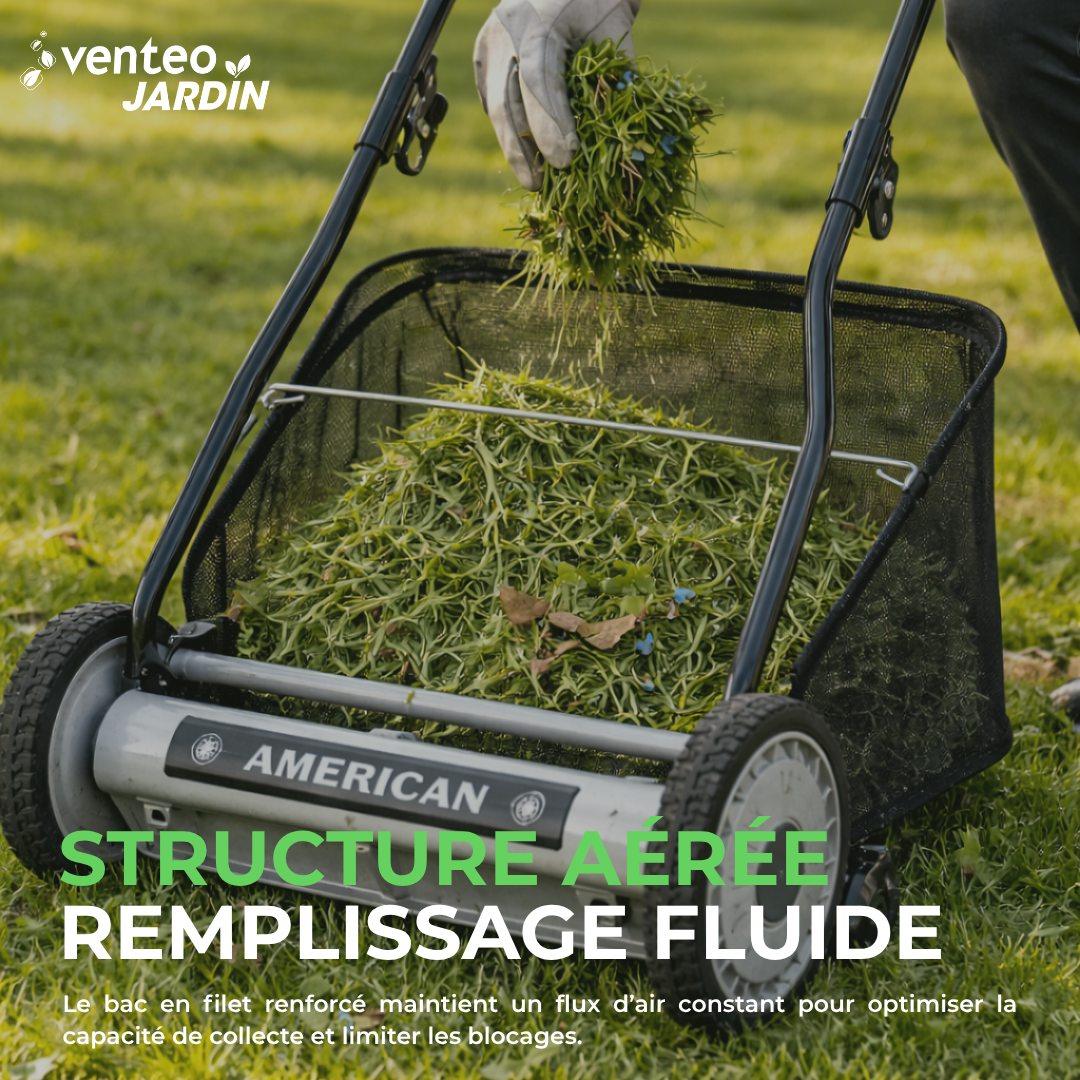 Bac ramassage tondeuse manuelle hélicoïdale 5 lames